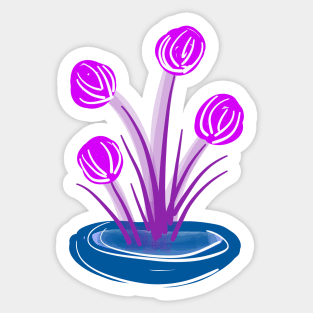 PURPLE FLOWERS IN BOWL Sticker